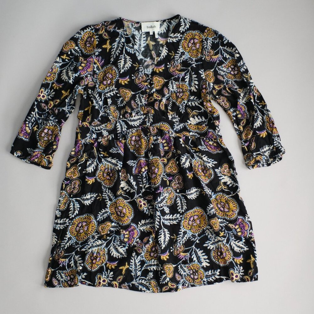 BA&SH VOLVER PAISLEY MINI DRESS